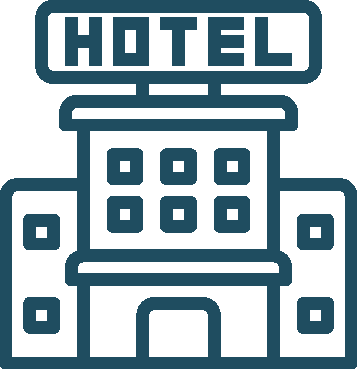 Hotel icon in blue