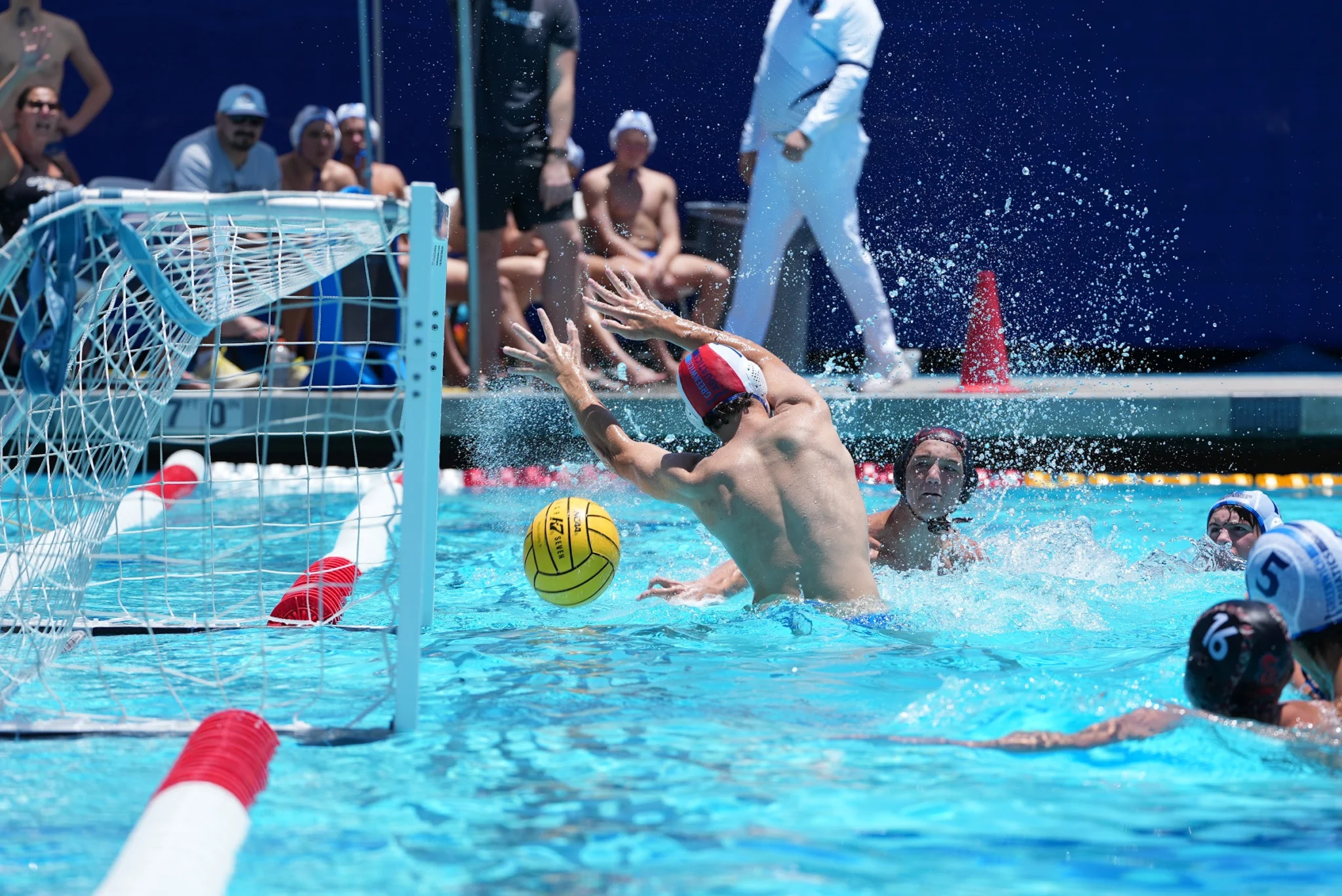 Water polo shot on goal at the Futures Super Finals